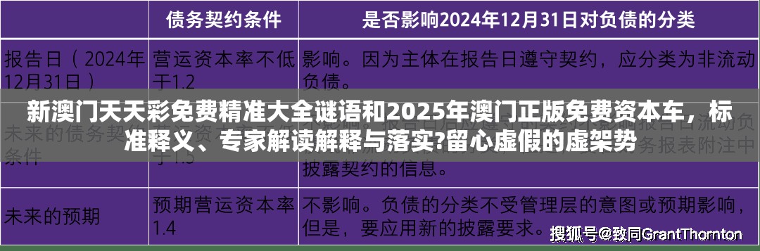 新澳門天天彩免費(fèi)精準(zhǔn)大全謎語和2025年澳門正版免費(fèi)資本車，標(biāo)準(zhǔn)釋義、專家解讀解釋與落實(shí)?留心虛假的虛架勢