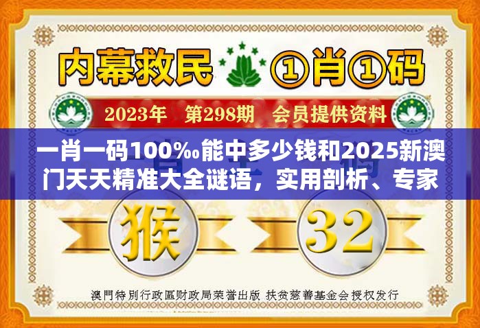 一肖一碼100‰能中多少錢和2025新澳門天天精準大全謎語，實用剖析、專家解讀解釋與落實?
