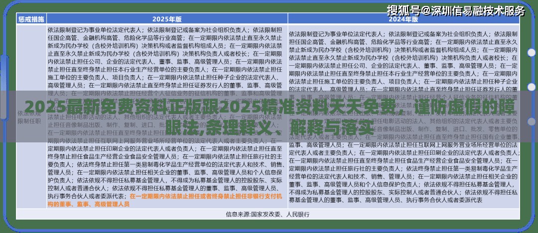 2025最新免費(fèi)資料正版跟2025精準(zhǔn)資料天天免費(fèi)，謹(jǐn)防虛假的障眼法,條理釋義、解釋與落實(shí)