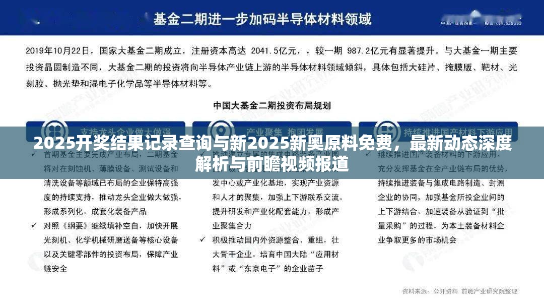 2025開獎結果記錄查詢與新2025新奧原料免費，最新動態(tài)深度解析與前瞻視頻報道