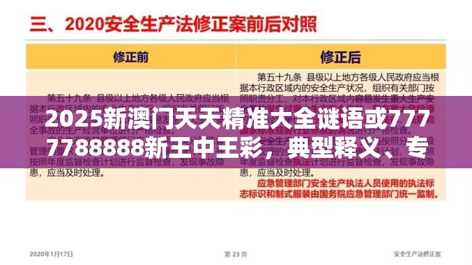 2025新澳門天天精準(zhǔn)大全謎語(yǔ)或7777788888新王中王彩，典型釋義、專家解析解釋與落實(shí)?小心誤導(dǎo)宣傳風(fēng)險(xiǎn)