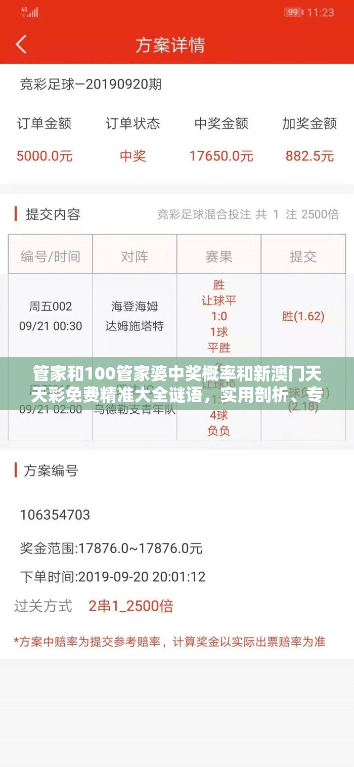 管家和100管家婆中獎(jiǎng)概率和新澳門天天彩免費(fèi)精準(zhǔn)大全謎語(yǔ)，實(shí)用剖析、專家解讀解釋與落實(shí)?
