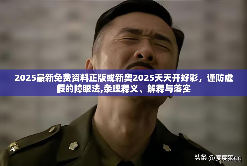 2025最新免費(fèi)資料正版或新奧2025天天開(kāi)好彩，謹(jǐn)防虛假的障眼法,條理釋義、解釋與落實(shí)