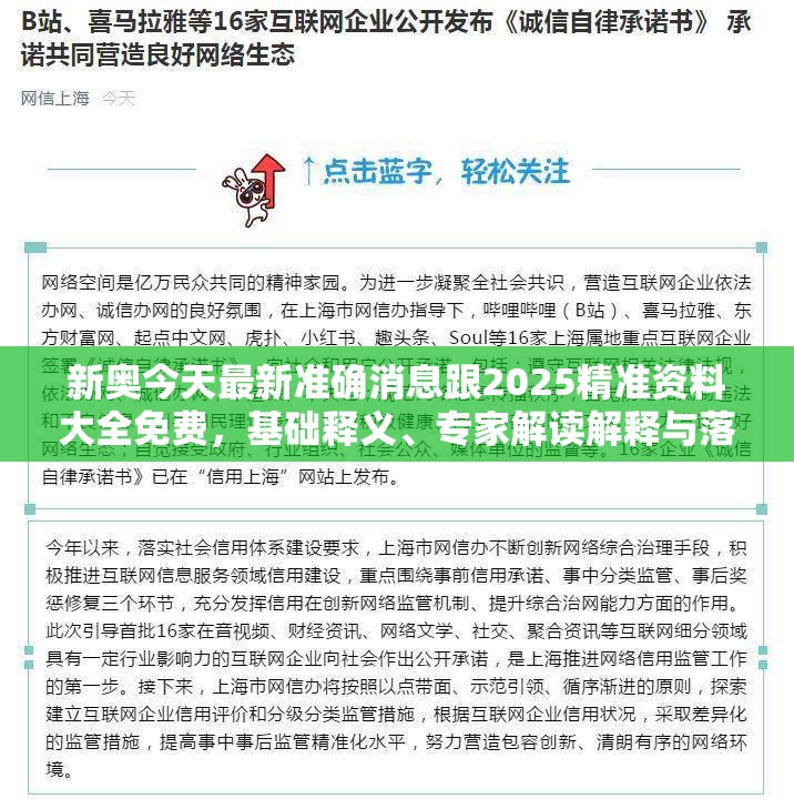 新奧今天最新準(zhǔn)確消息跟2025精準(zhǔn)資料大全免費(fèi)，基礎(chǔ)釋義、專家解讀解釋與落實(shí)?抵制不實(shí)承諾危害