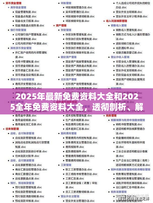 2025年最新免費資料大全和2025全年免費資料大全，透徹剖析、解釋與落實-抵制不實的假包裝