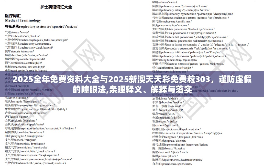 2025全年免費(fèi)資料大全與2025新澳天天彩免費(fèi)粒303，謹(jǐn)防虛假的障眼法,條理釋義、解釋與落實(shí)