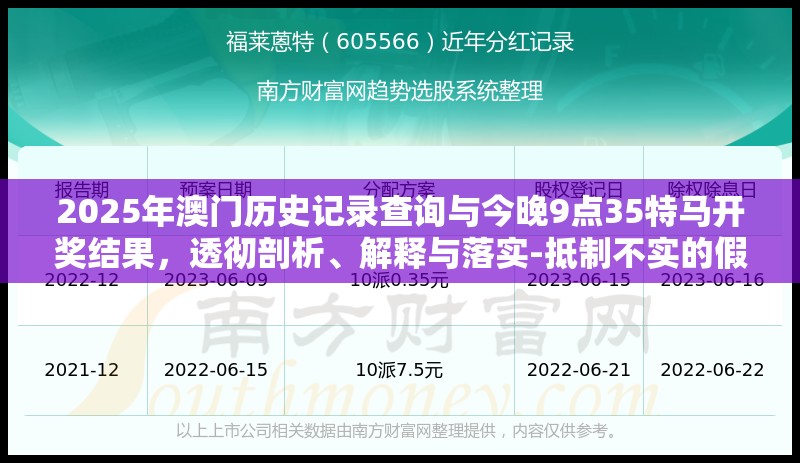 2025年澳門歷史記錄查詢與今晚9點(diǎn)35特馬開獎(jiǎng)結(jié)果，透徹剖析、解釋與落實(shí)-抵制不實(shí)的假包裝