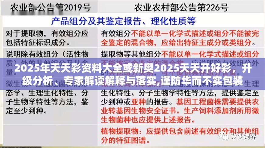 2025年天天彩資料大全或新奧2025天天開好彩，升級分析、專家解讀解釋與落實,謹防華而不實包裝