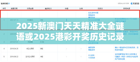 2025新澳門天天精準大全謎語或2025港彩開獎歷史記錄，效果解讀、專家解析解釋與落實